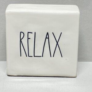 Rae Dunn Artisan Collection By Magenta "Relax" & "Pause" Ceramic Block